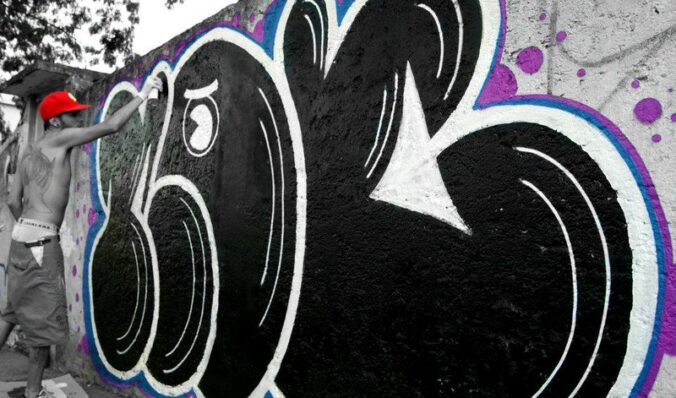 Black graffiti letters