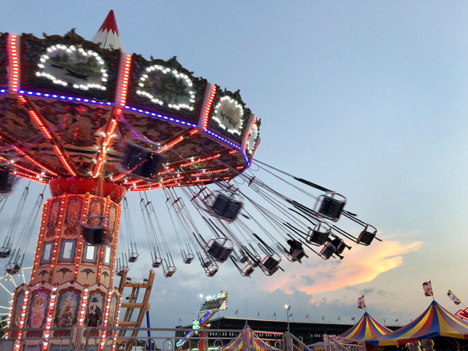 swings ride at an amusement park