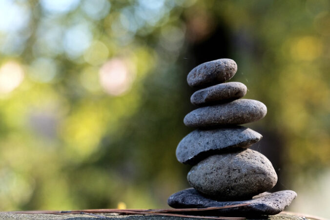 stacked rocks, short depth of field