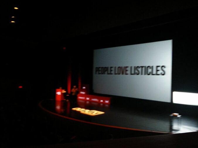 presentation screen that reads "PEOPLE LOVE LISTICLES"