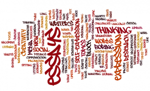 Word cloud about writing
