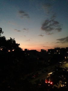 The evening view from my balcony, October 13, 2015