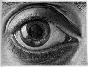 An artwork by M.C. Escher entitled "Eye," 1946.