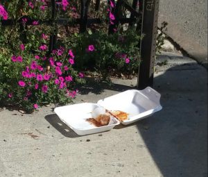 Food container left on the curb