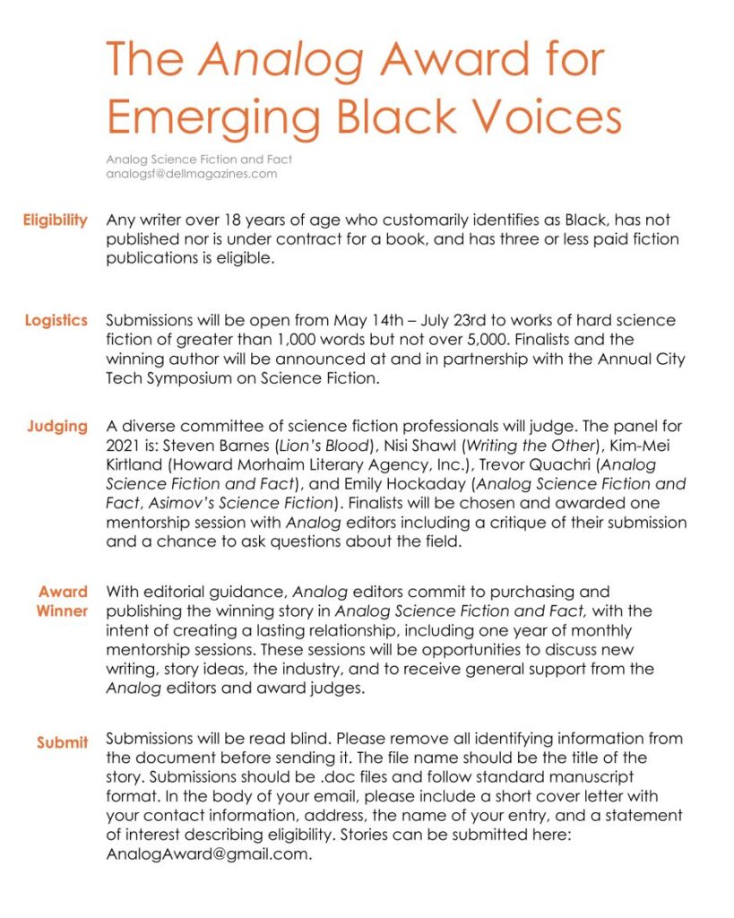 Analog Award for Emerging Black Voices announcement
