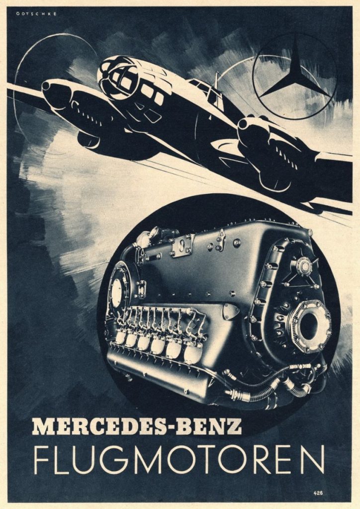In World War II, Mercedes mainly produced military products such as aeroengines.