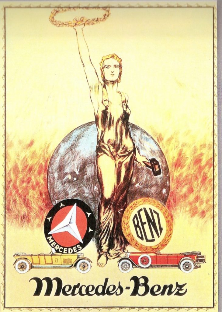 Mercedes Benz Poster and Logo in 1920s
