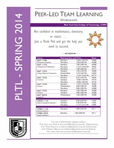 Spring 2014 PLTL Schedule