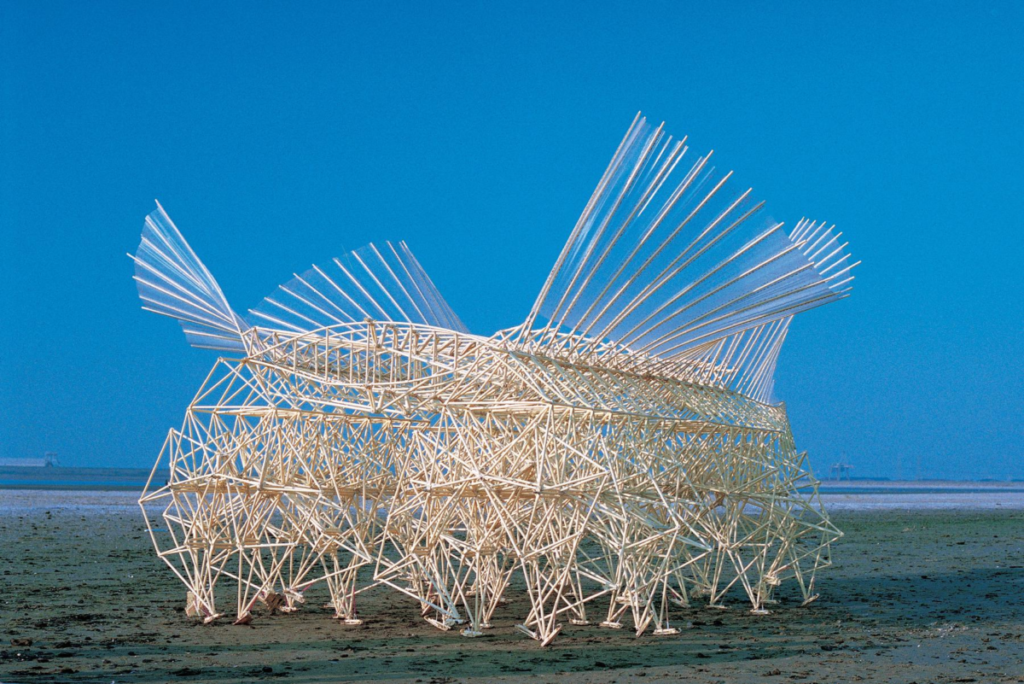 A Strandbeest on the sands of the Netherlands.