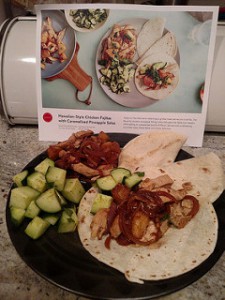 chicken fajitas being made from a recipe