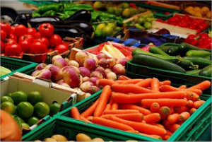 a colorful arrangement of vegetables