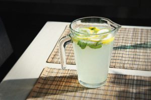 a pitcher of lemonade