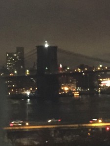 Zoomed in on the Brooklyn Bridge 