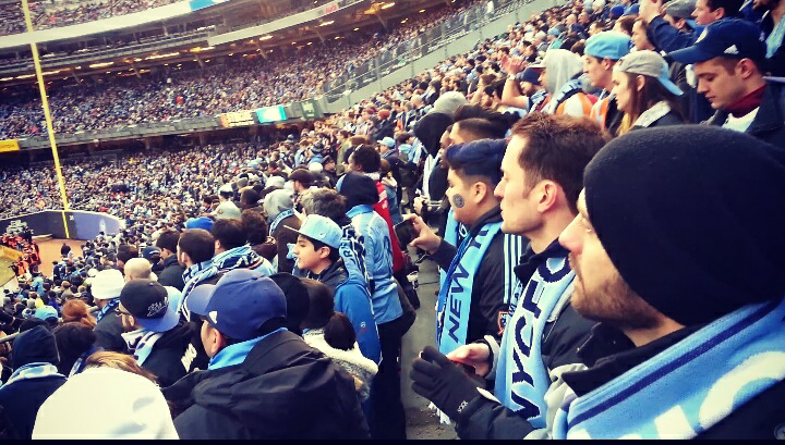 a crowd at a stadium