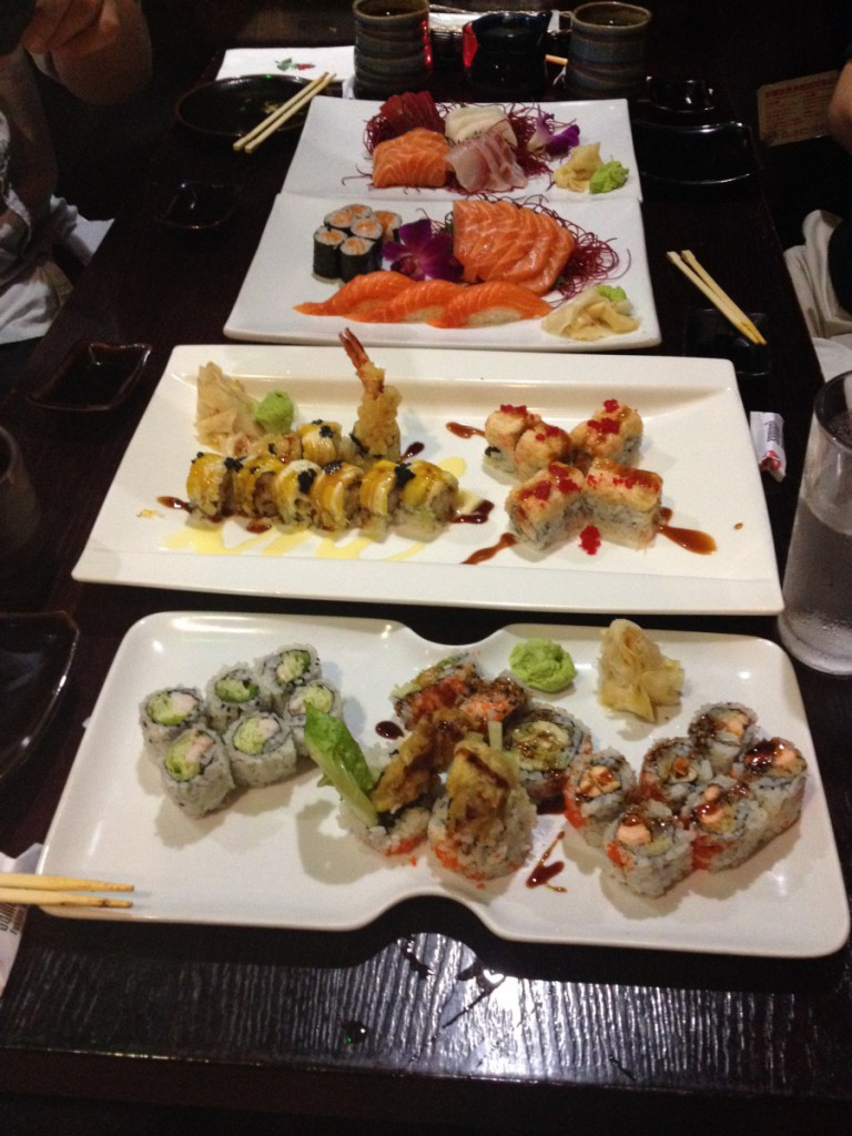 four sushi dishes