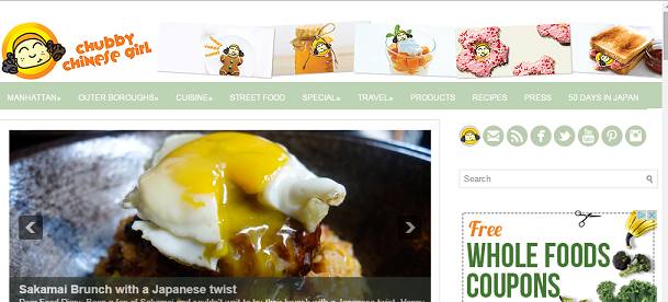 screenshot of a foodblog