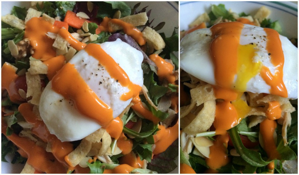 Poached Egg Roasted Chicken Salad