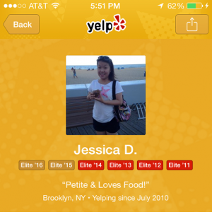 a screenshot of a yelp user profile