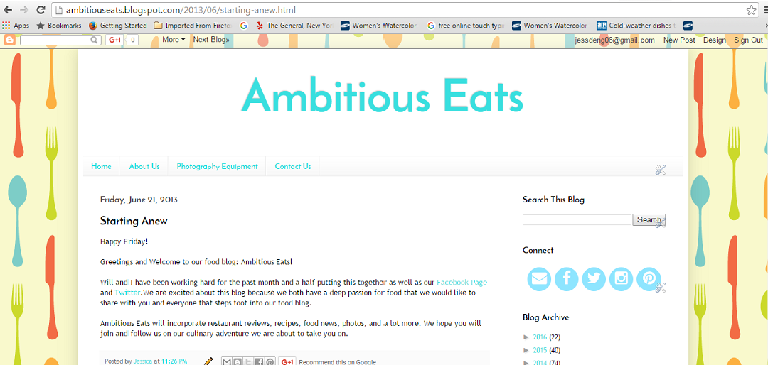 a screenshot of a blog page
