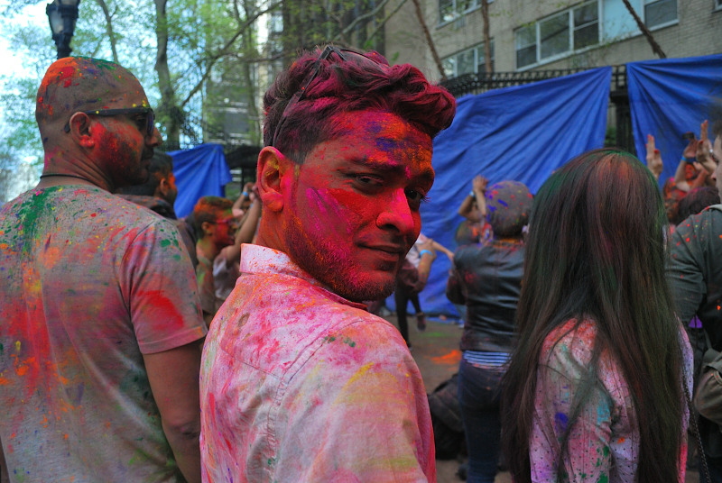 people covered in paint