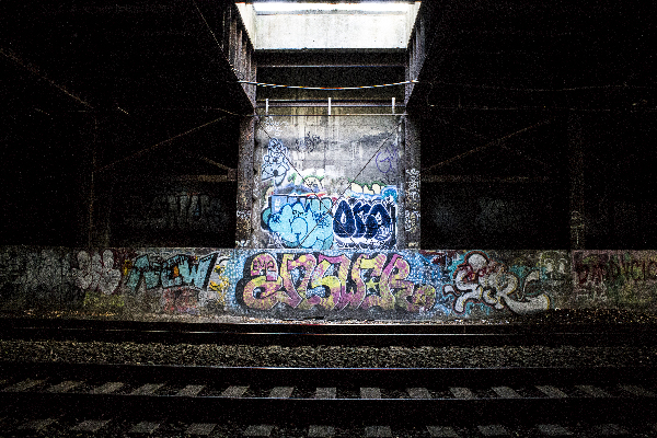 graffiti by train tracks