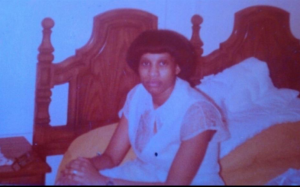 vintage photo of blog author neffi mom sitting down