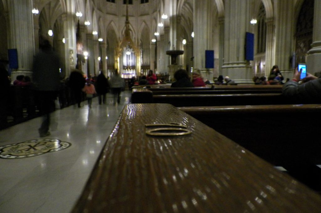 pew and nave of the saint patrick's cathedral