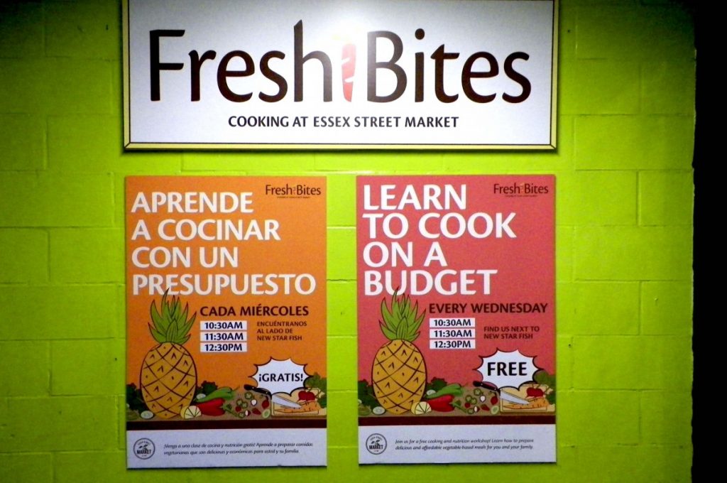 posters for food classes at the essex street market