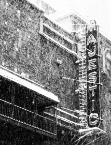 a historical photo of the marquee of majestic theatre