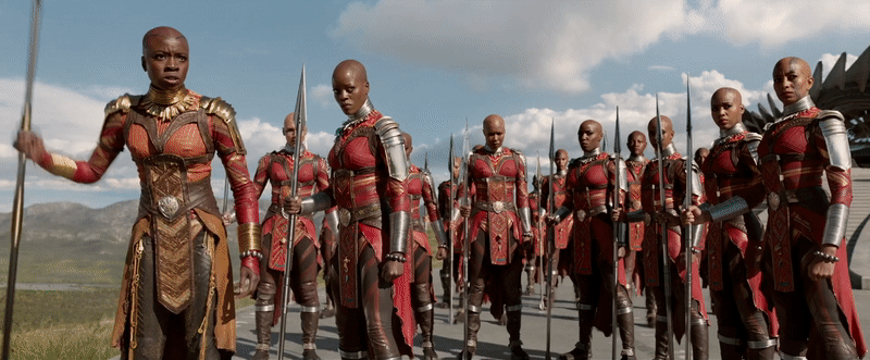 An army of African Women preparing for battle