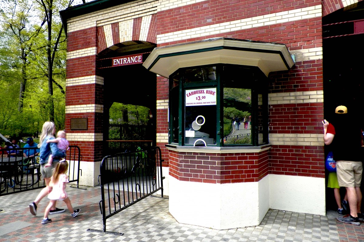the admission booth for central park carousel