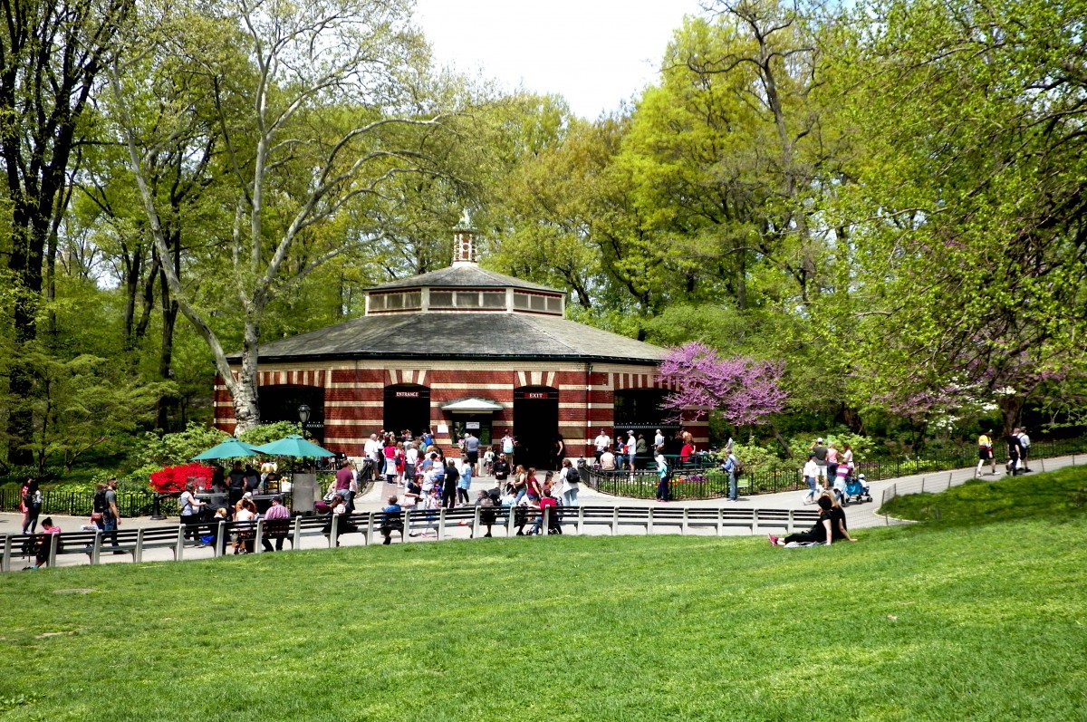 the central park carousel from a distance