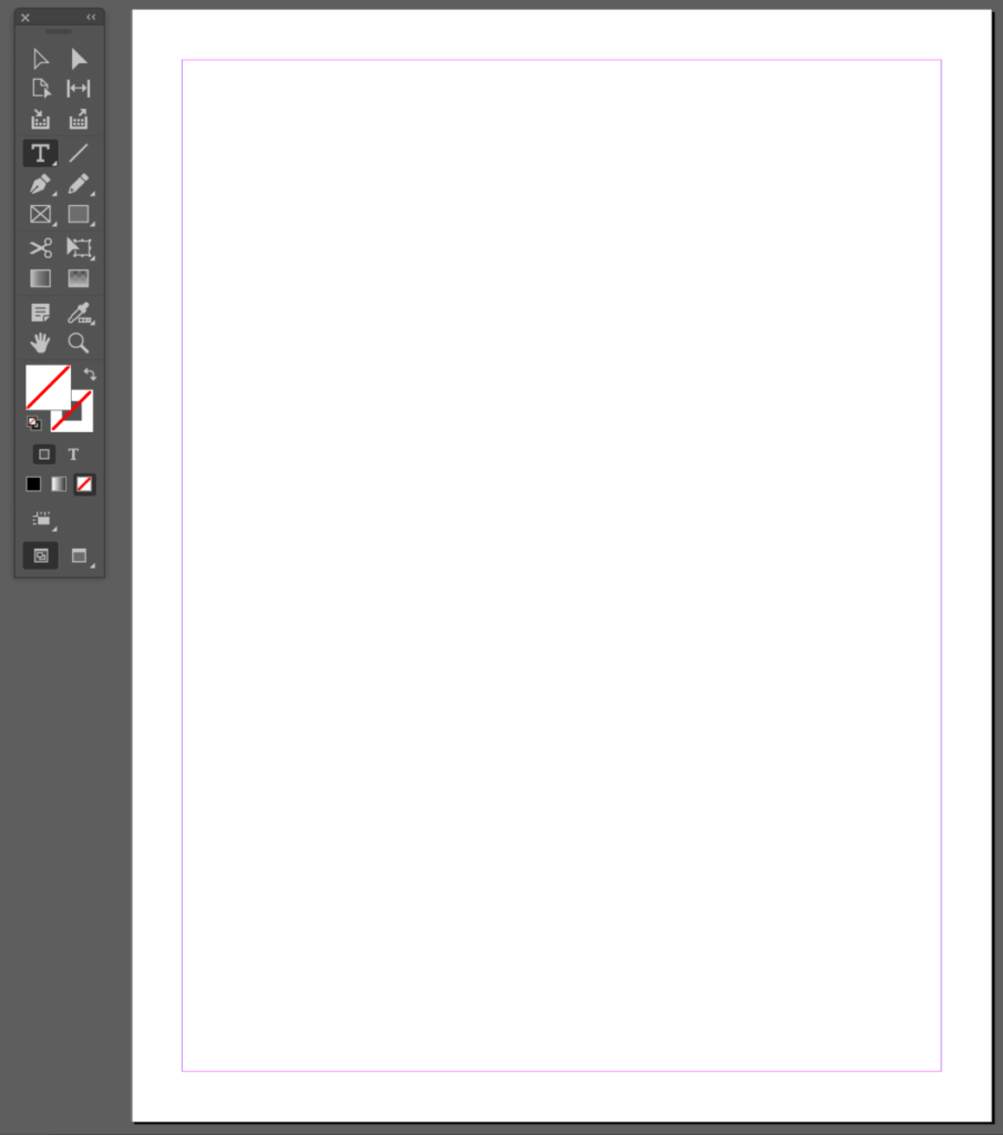 indesign page and worksape