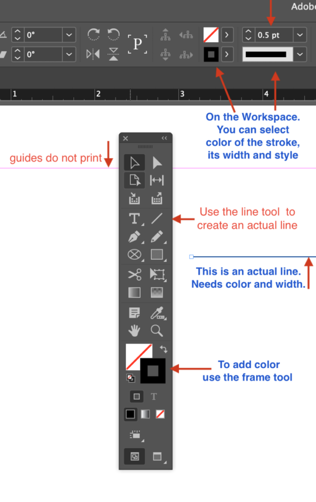 Indesign toolbox and workspace
