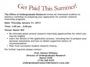 Image: Office of Undergraduate Research Summer research program flyer