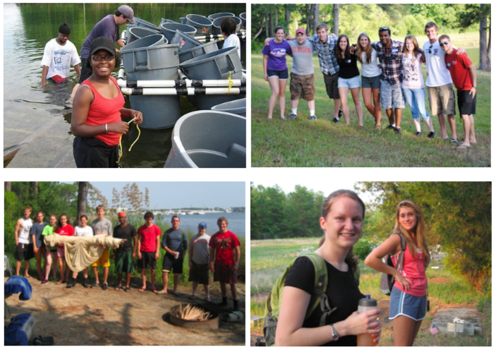 Undergraduate students engaging in aquatic ecology research