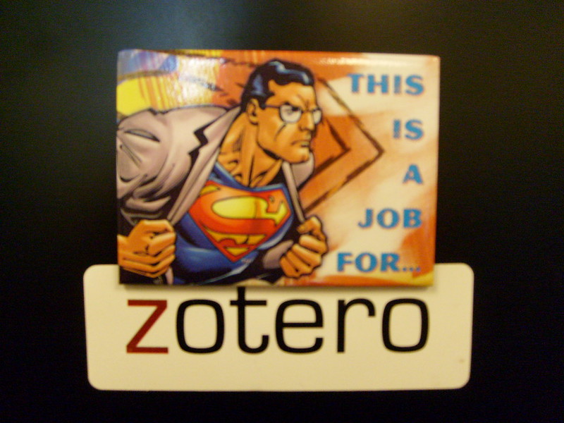 Clark Kent turning into Superman, "This is a job for...Zotero"