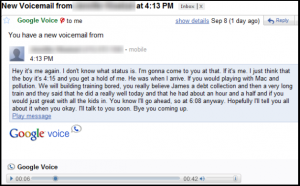Voicemail to email transcription