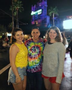 Me with my ICP friends Rebekka & Emma at Twilight Zone Tower of Terror