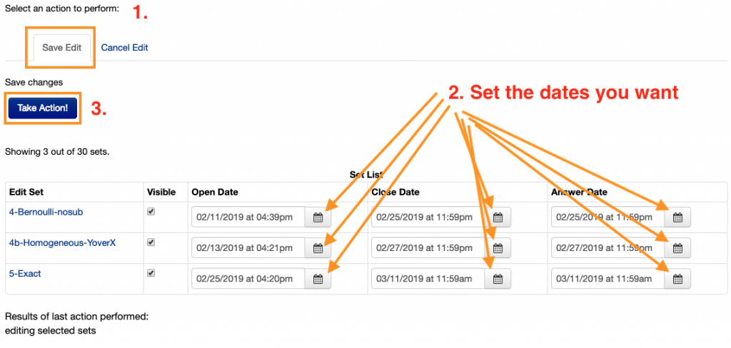 setting the due dates