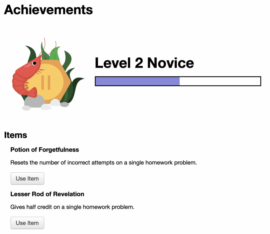 example student achievement view