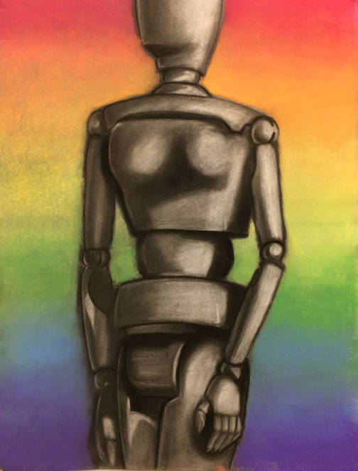 Student drawing mannequin torso 3