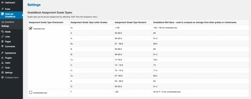 OpenLab Gradebook screenshot 11