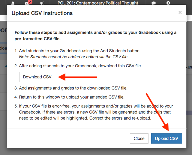 csv upload step 2