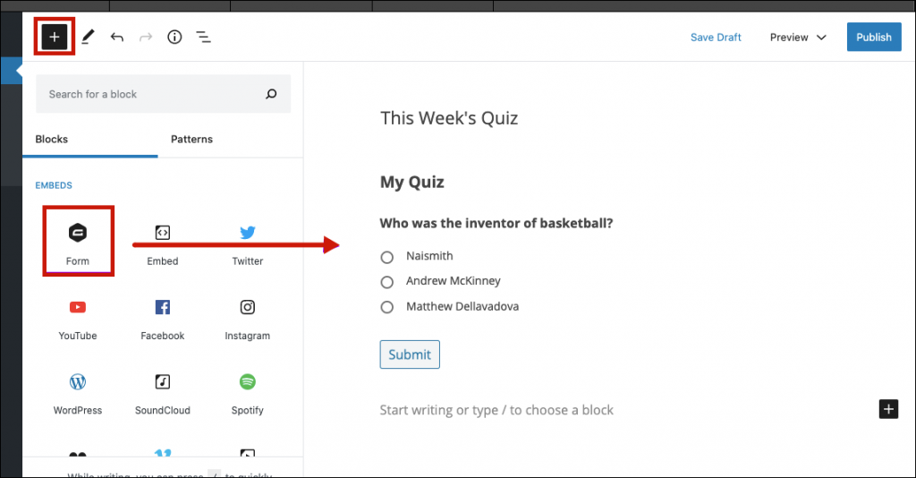 gravity forms quiz add on step 6