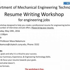 Resume Writing Workshop for Engineering jobs