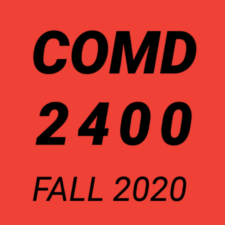 2020 Fall Term (1) Communication Design II COMD 2400 OL12[26425]