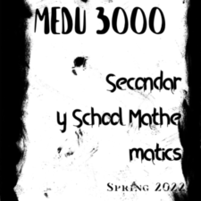 2022 Spring – MEDU 3000 – Mathematics of the Secondary School Curriculum – Reitz