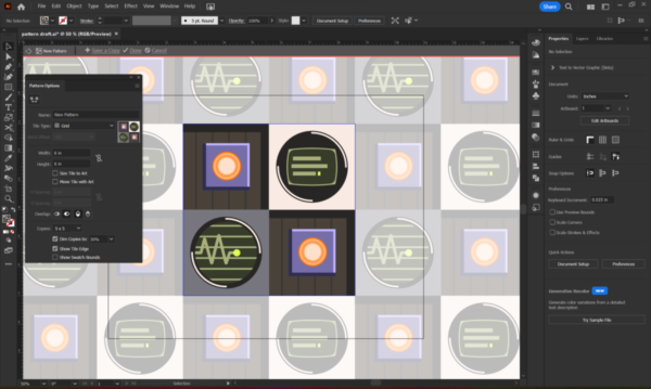 Screenshot of Adobe Illustrator pattern editor