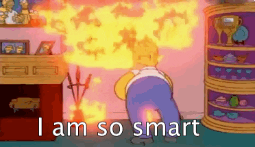 animation of homer simpson singing "I am so smart"